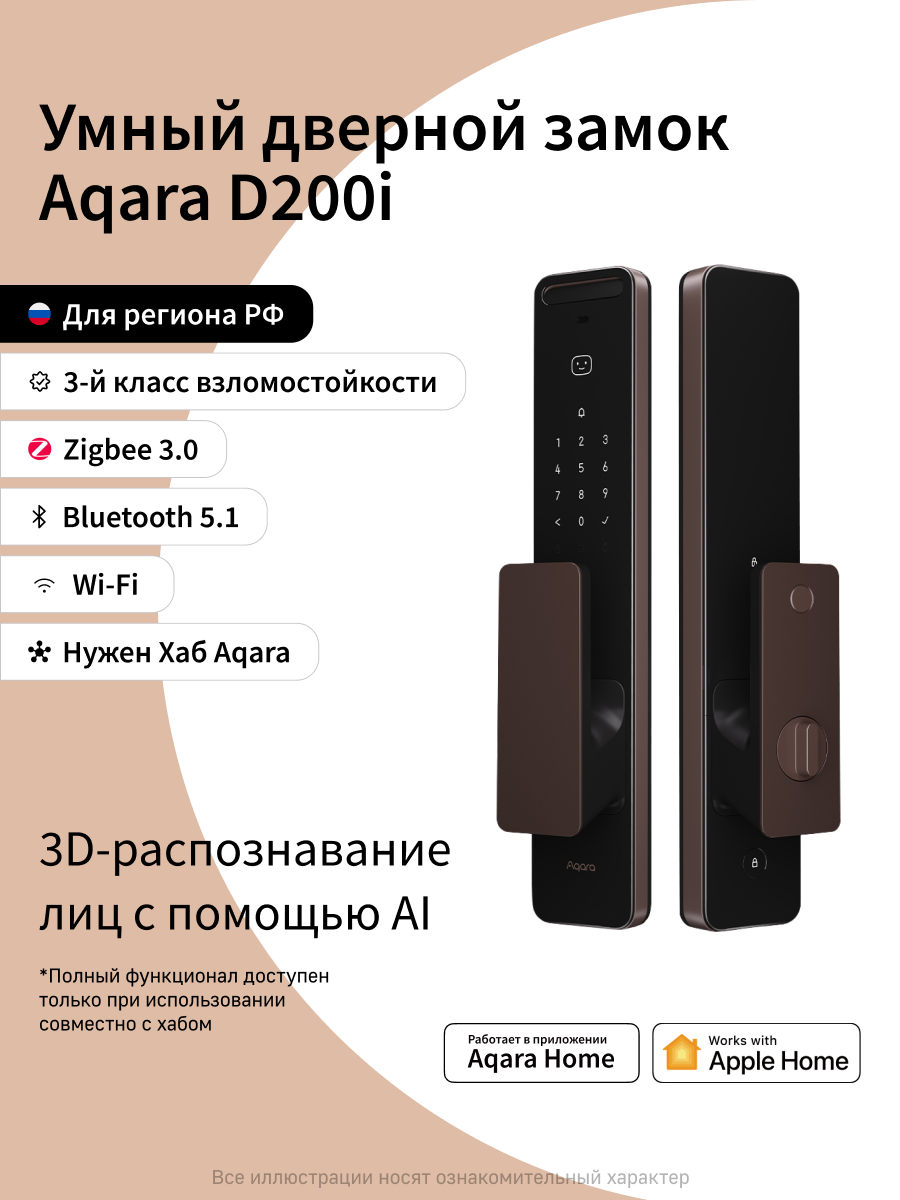 Умный дверной замок Aqara D200i, ML-D01D, Zigbee 3.0, Bluetooth 5.1
