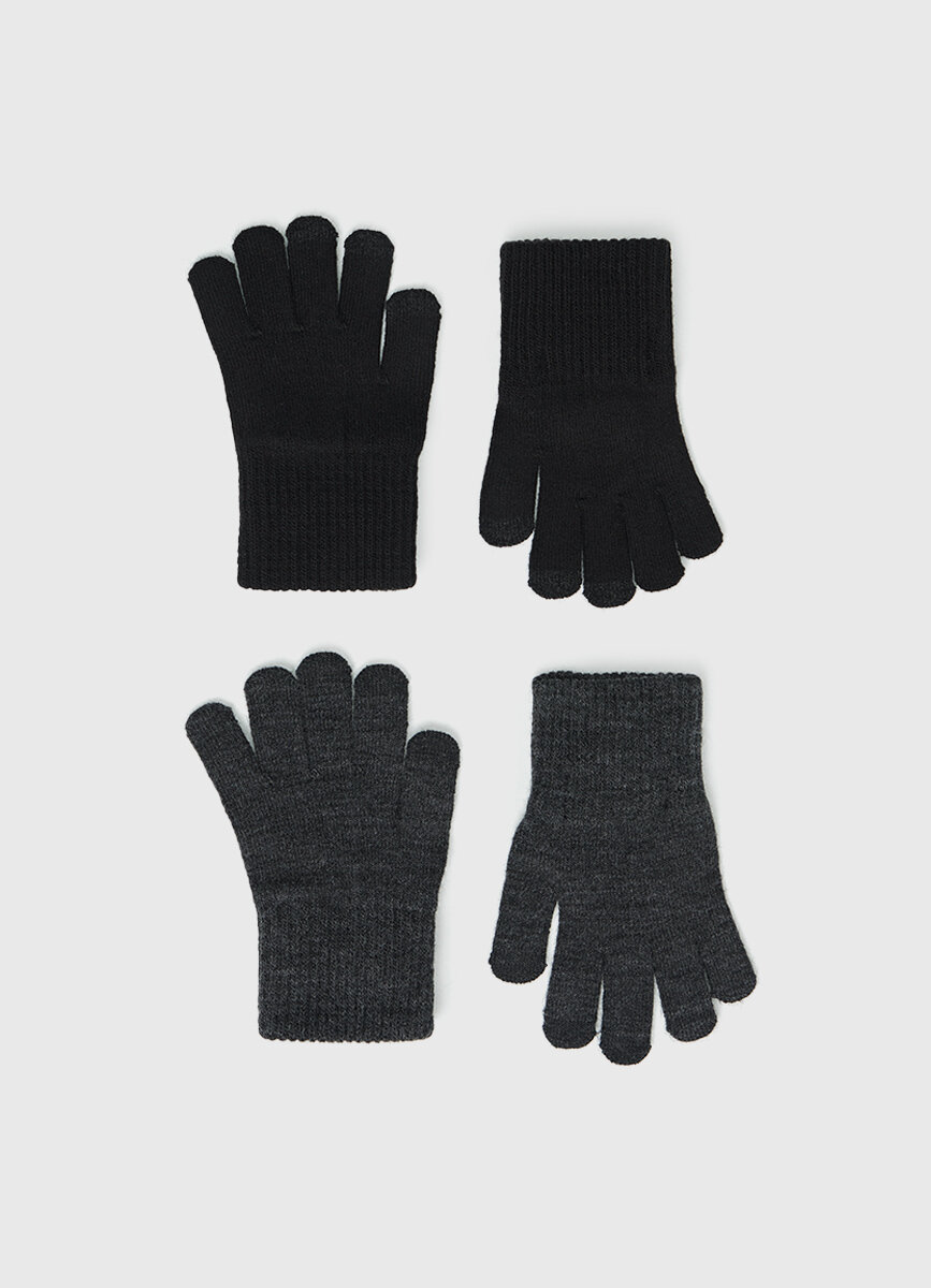 Перчатки O'STIN для мальчиков размер 5-6 графитовый