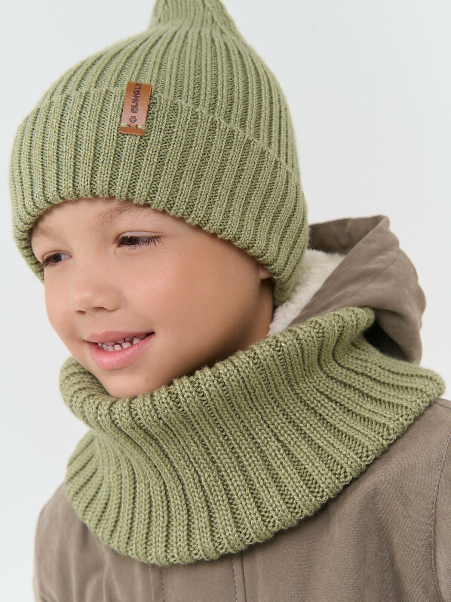 Снуд BUNGLY Осень-Зима для детей единый зеленый