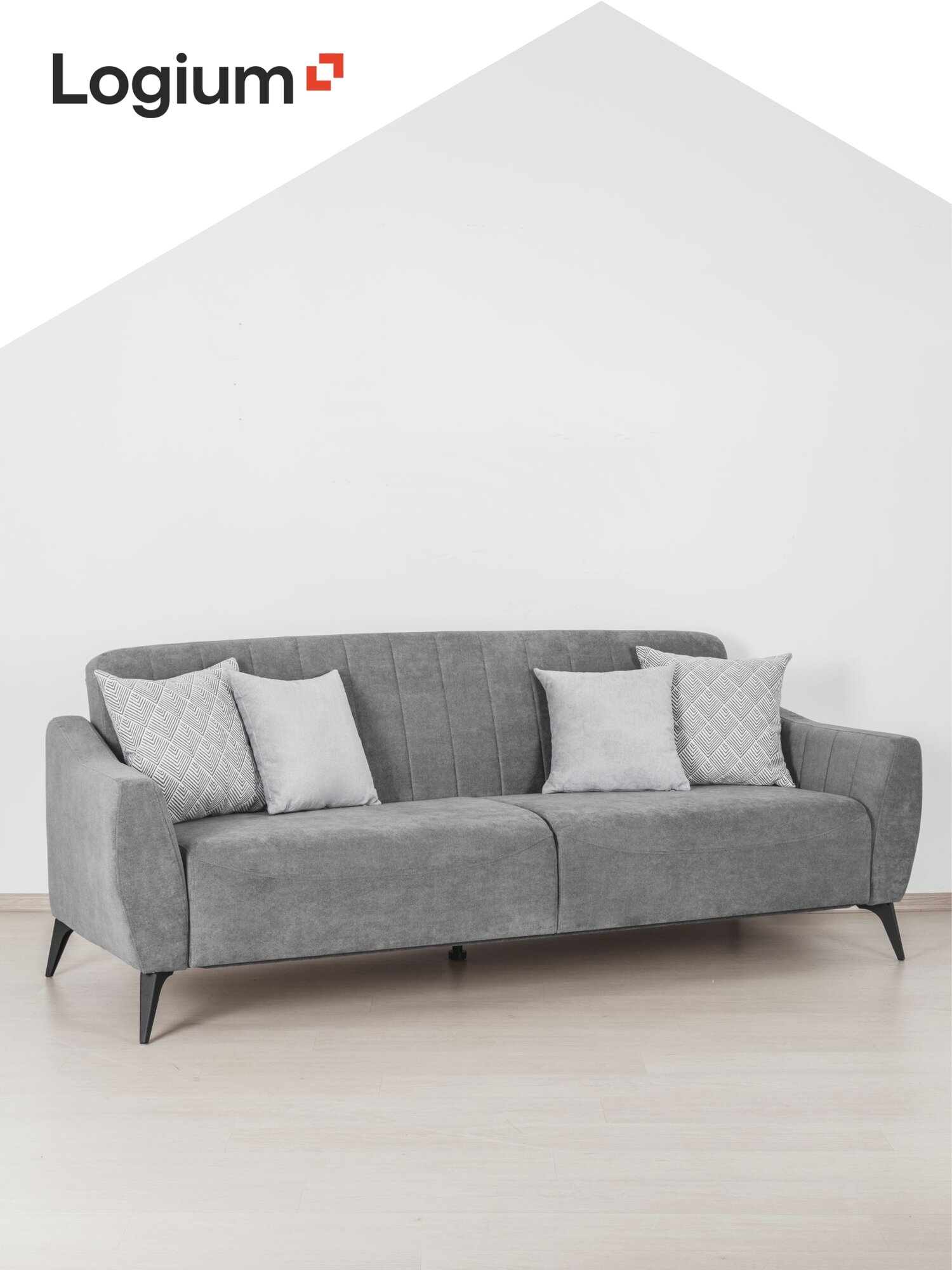 Диван раскладной Боне 01.02, Велюр Happy 980, Велюр Happy 900, Лофт 1 рогожка