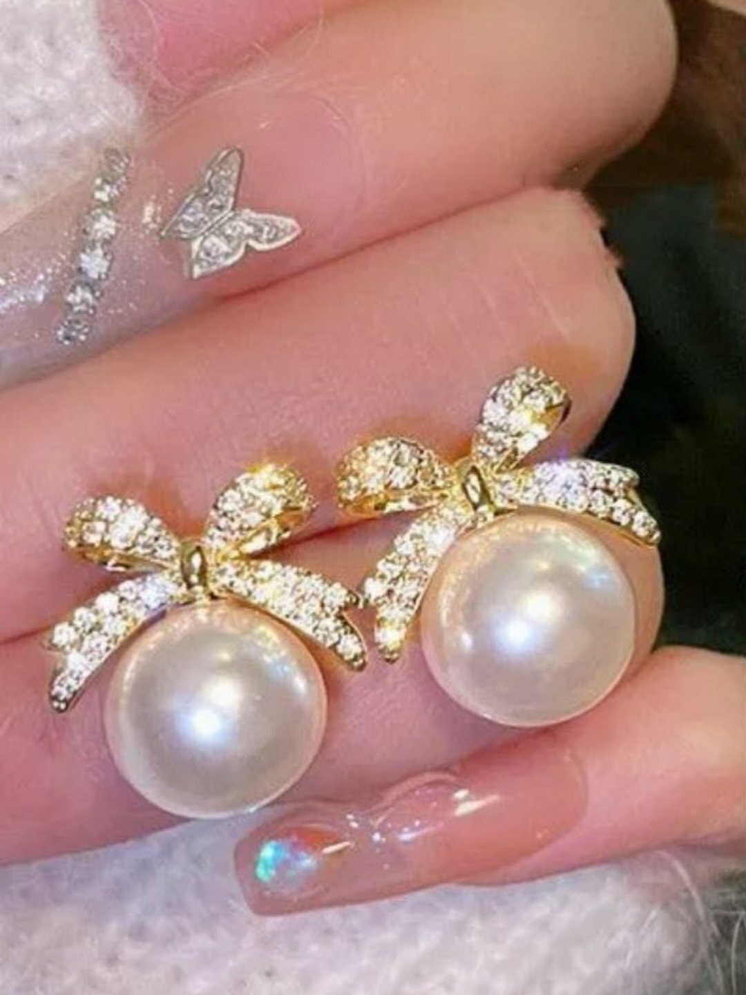 Серьги , кремовый — фото 1