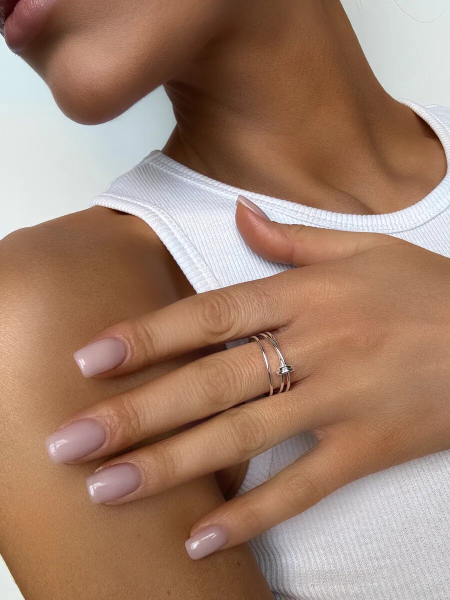 Кольцо, безразмерное, серебристый — фото 1