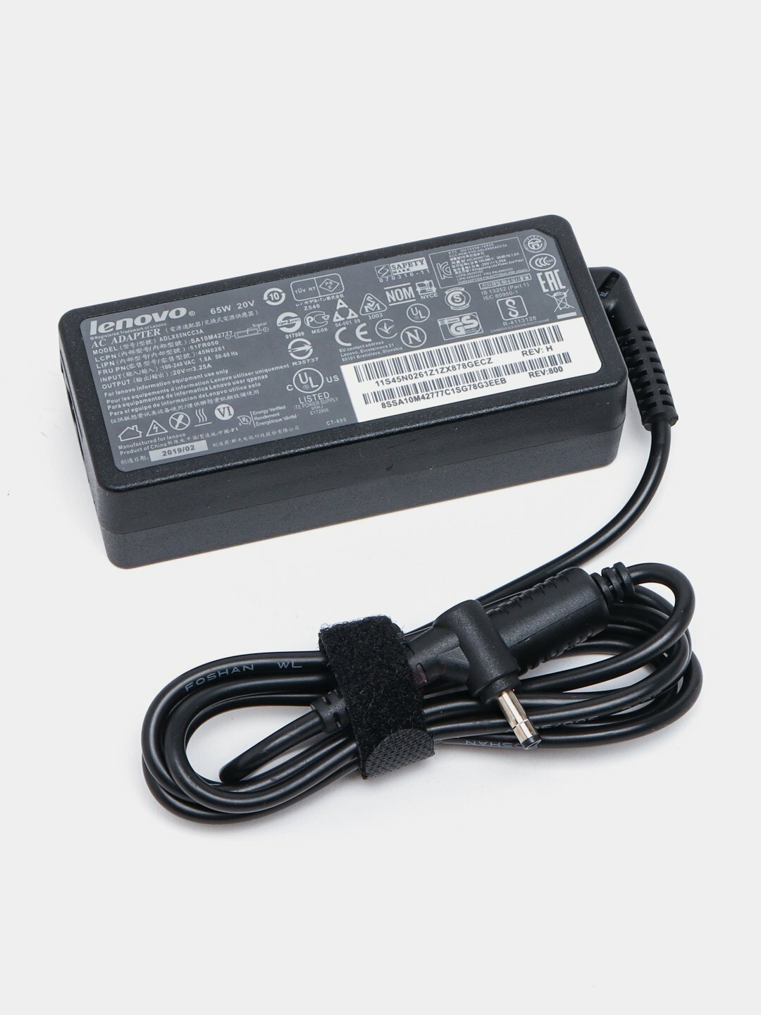 Зарядное устройство для ноутбука Lenovo, 20В, 3.25А, 65Вт, разъём 4.0x1.7, узкий наконечник