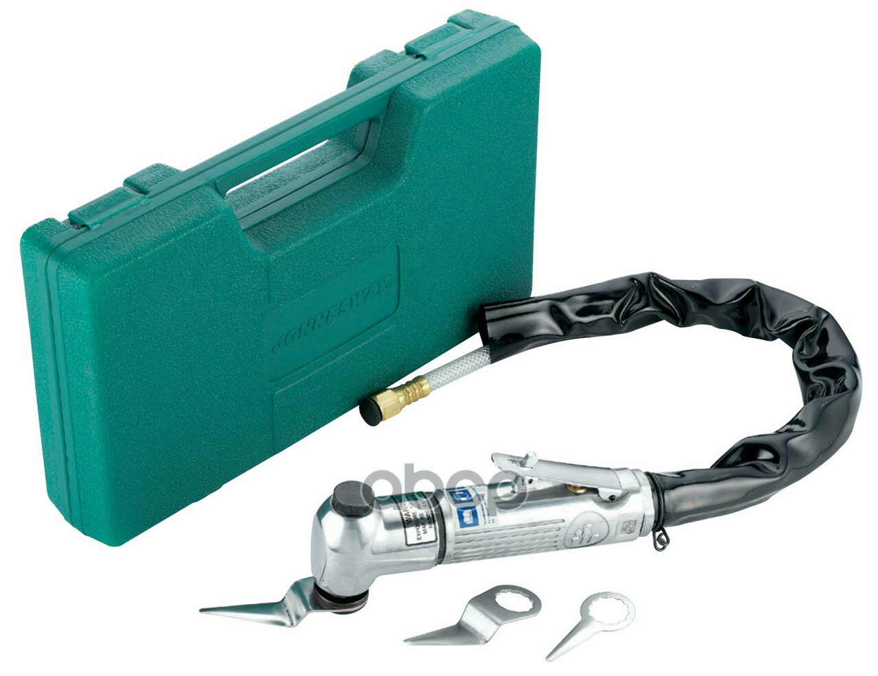 Набор! нож пневматический 22000 цикл./мин со сменными лезвиями 4 предмета Jonnesway арт. JAT6441K