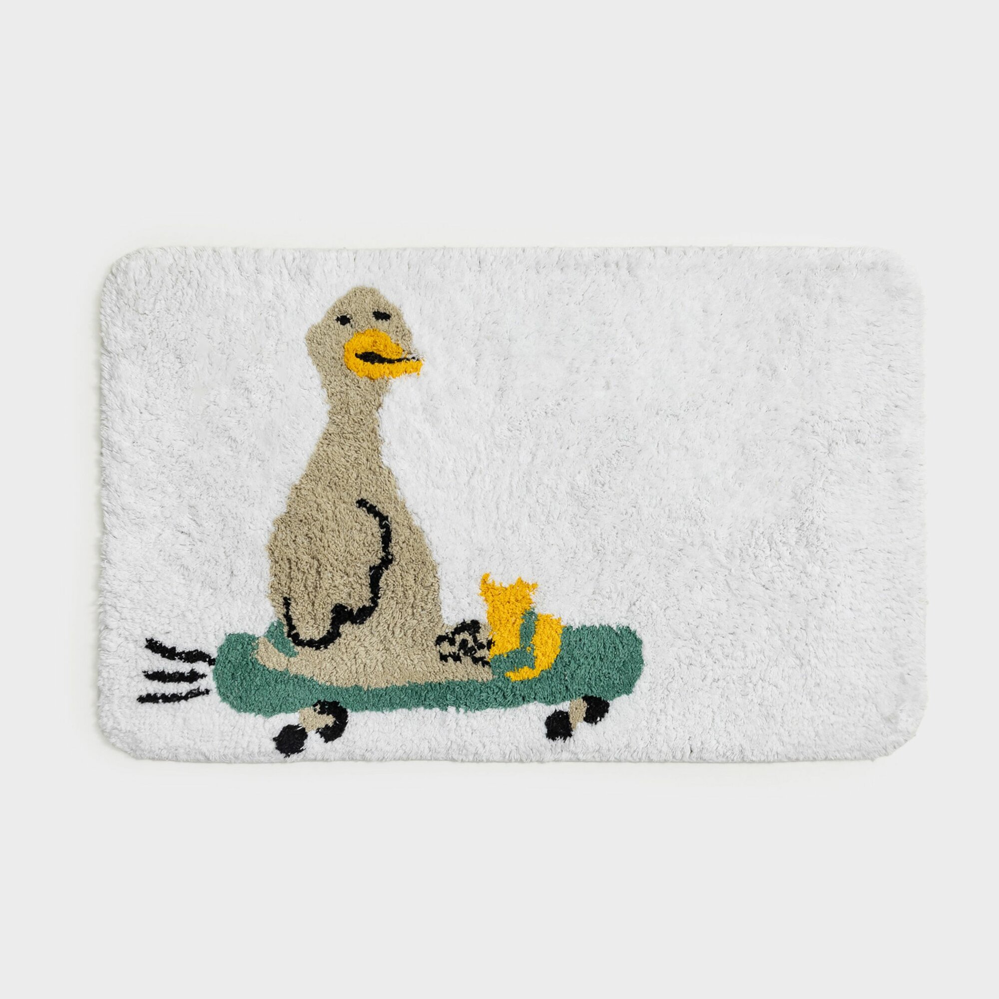 Коврик 50х80 см хлопок молочный Гусь на скейтборде Goose