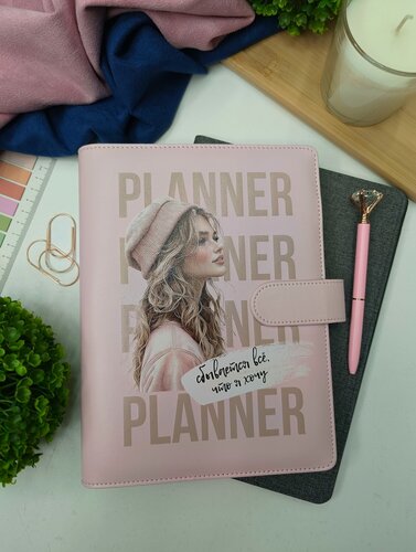 Изображение товара Обложка на кольцах для Блокнота Планера Мерси, А5, недатированная, кожаная