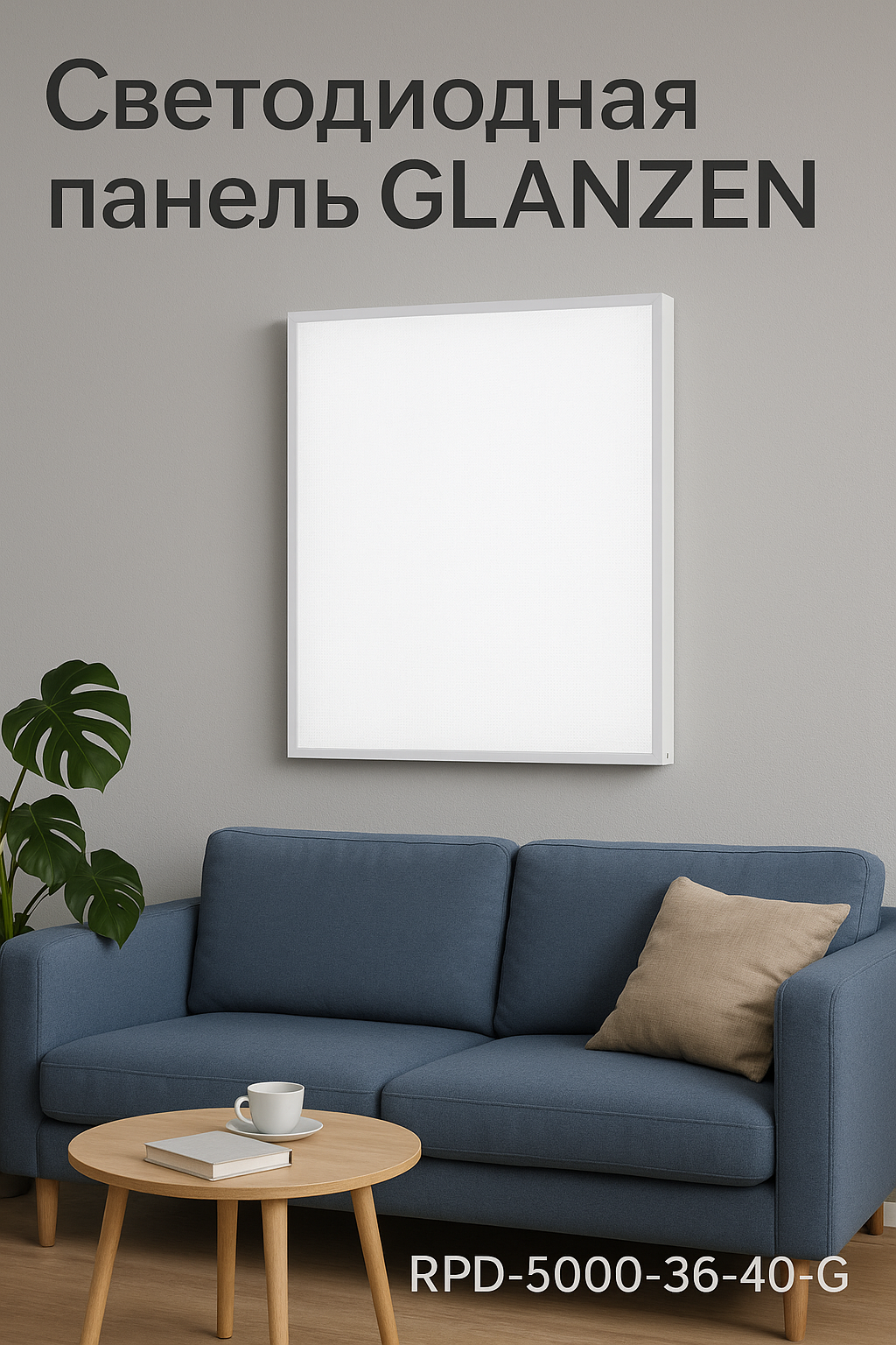 Светодиодная панель GLANZEN 36 Вт 5000К RPD-5000-36-40-G (SAMSUNG)