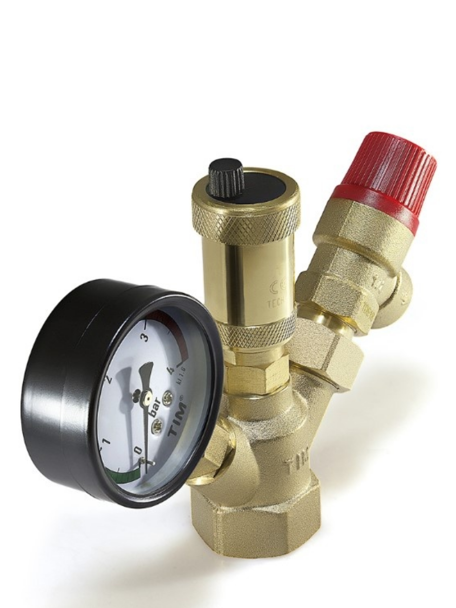 Группа безопасности котла Мини 1- 3 бар (эконом без нак. гаек) JH1024-3std TIM