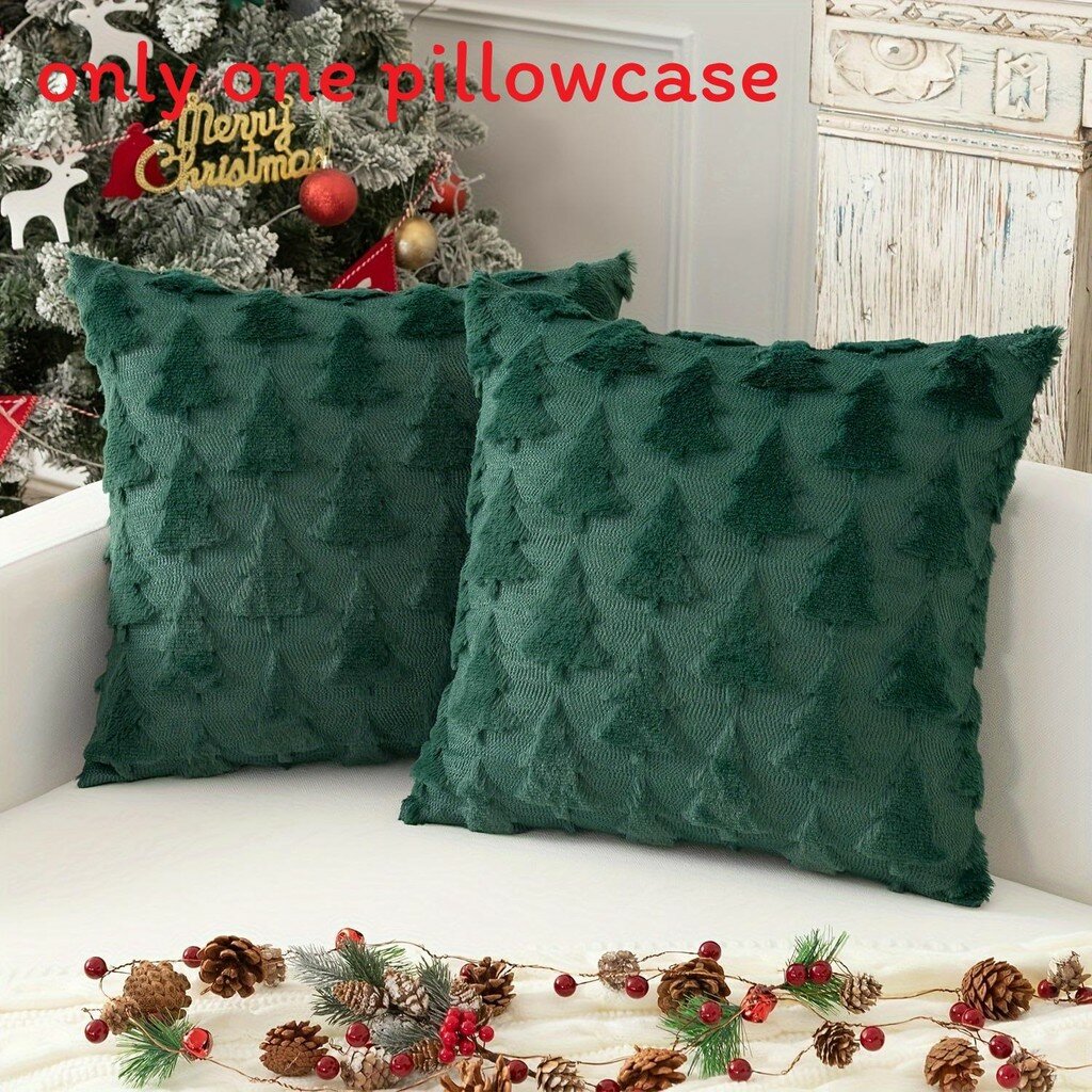 Christmas home decor cushion cover with bright colors for festive living room green