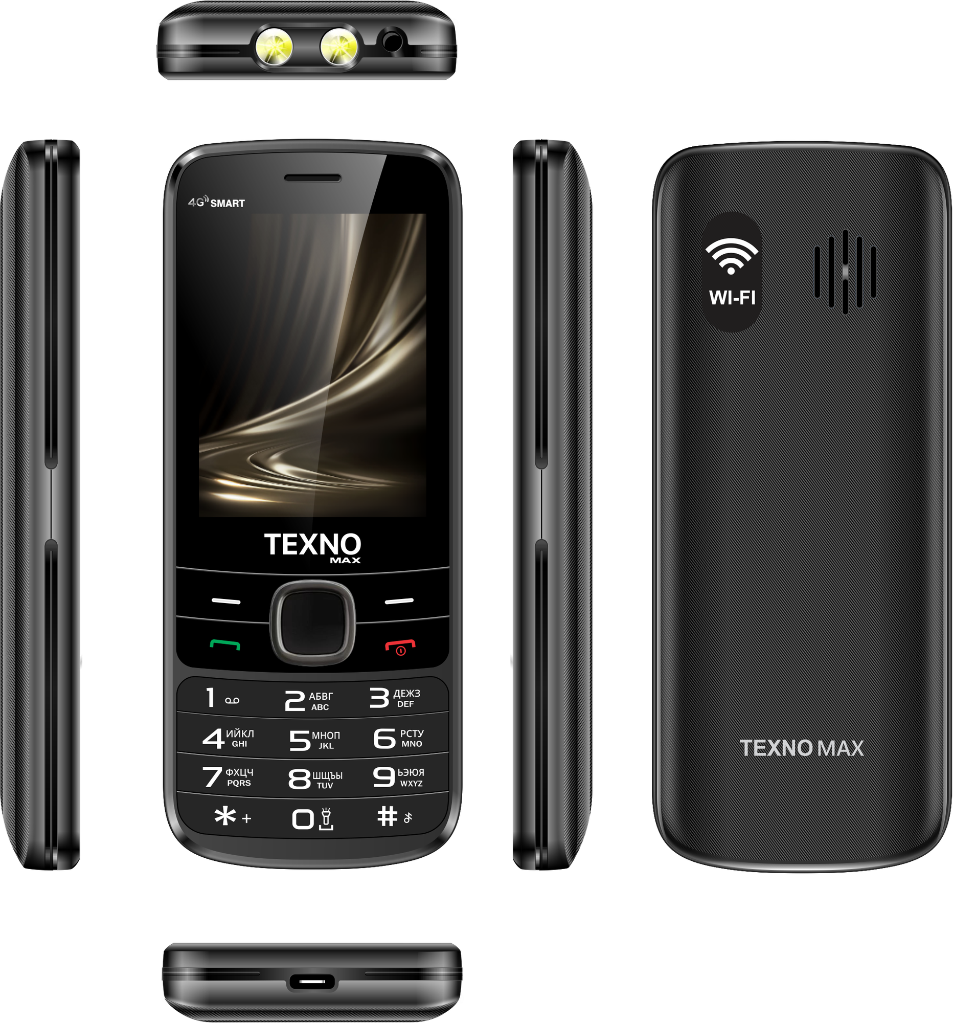 Телефон Texnomax "4G SMART", кнопочный, без камеры, Android 8.1, 2GB, 16GB, Type-C, 2 SIM