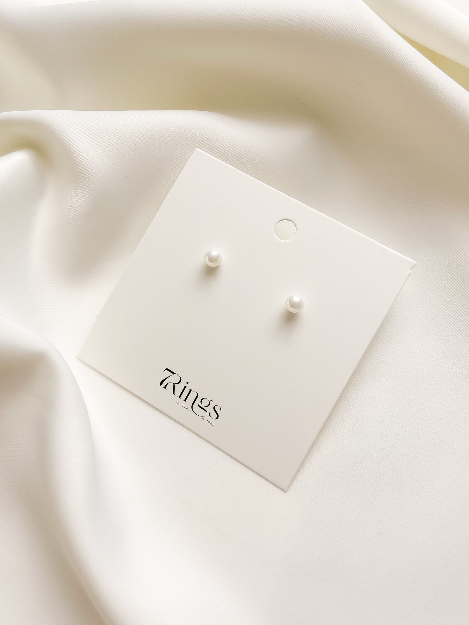 Моносерьга, жемчуг имитация, Swarovski Zirconia, размер 6 мм, Silver — фото 1