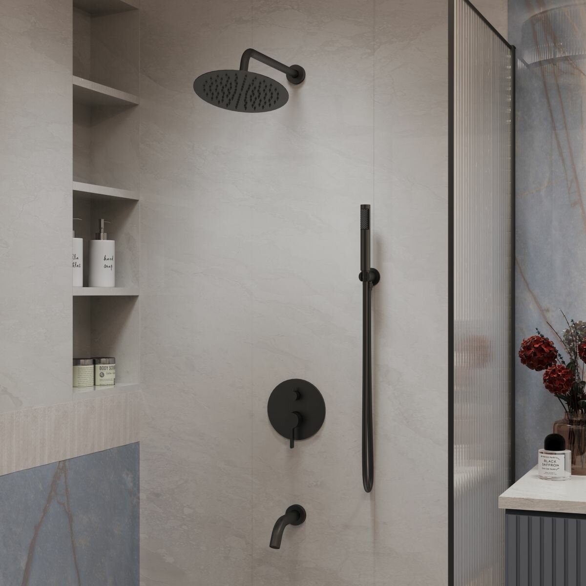 Душевой комплект Vincea Вилла (Villa) VSFW-1VL3MB встраиваемый, 3 режима, черный