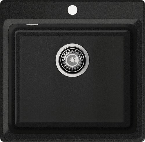 Изображение товара Мойка кухонная GranFest Level LV-510 мраморная, 51x50, мойка для кухни, квадратная, черная, серая, матовая
