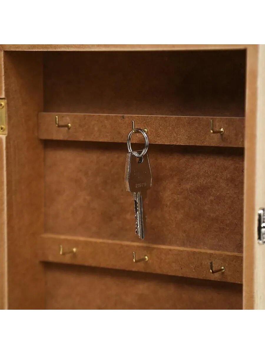 Стильная деревянная ключница с 6 крючками