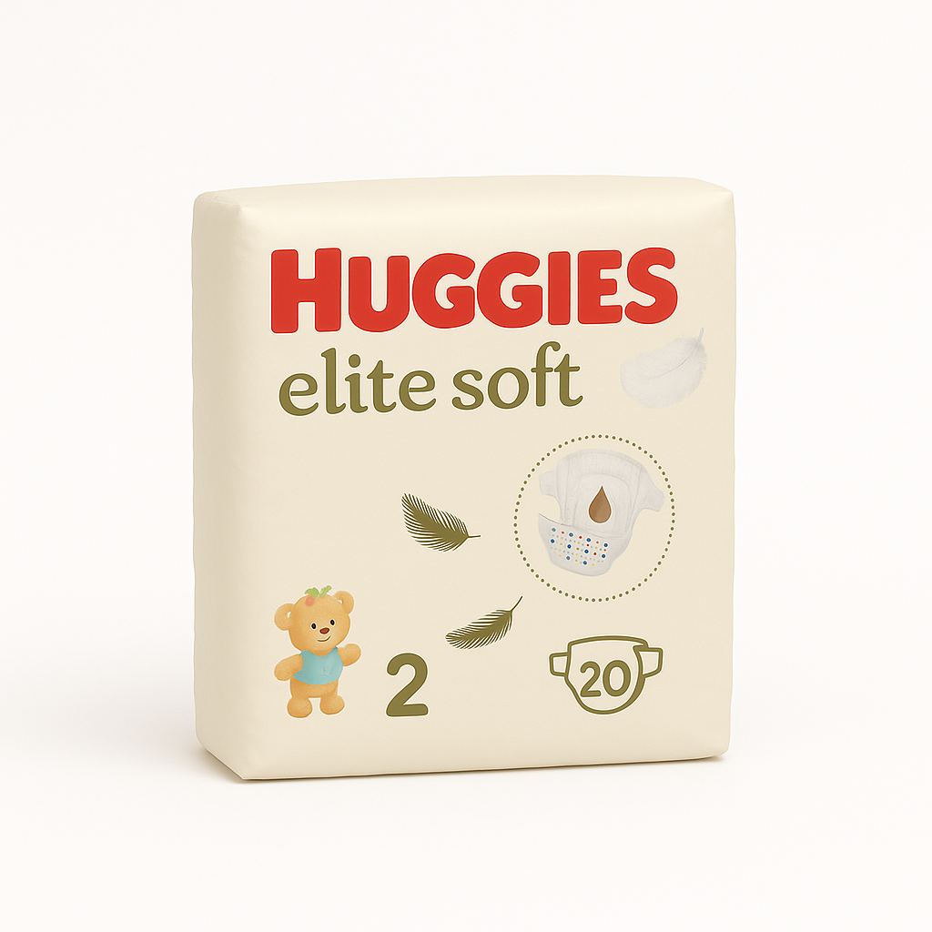 Huggies Elite Soft — ультрамягкие подгузники для малышей размер 2, 4–6 кг