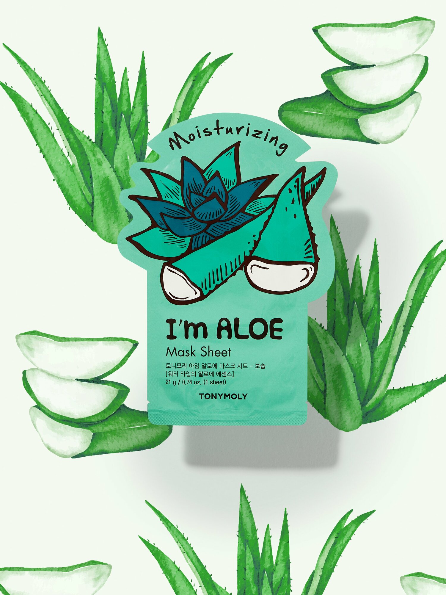 TONYMOLY I’m Aloe Mask Sheet, тканевая маска для лица с экстрактом алоэ вера, 21 г