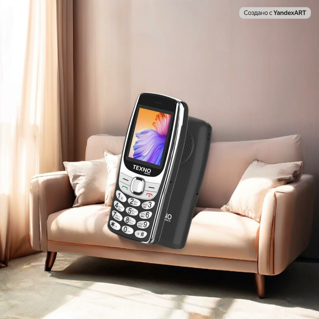 Texno Max 020 кнопочный телефон, две SIM, радио, фонарик, чёрный — фото 1
