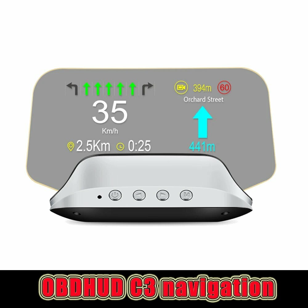 Проектор HUD C3 Plus проектор HUD-навигации OBD2 цифровой спидометр проекция стекла электроника автомобильные аксессуары для всех автомобилей OBD2-GPS-Navigation