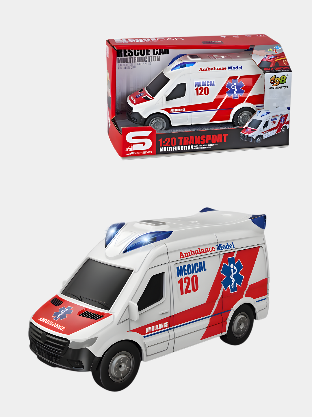 Детская машина, скорая помощь, быстрая помощь, реанимобиль, служебный транспорт — фото 1