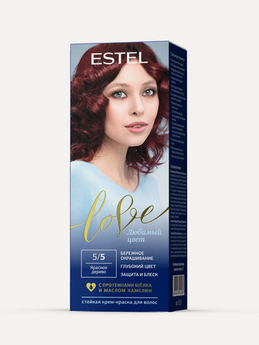 Изображение товара ESTEL Стойкая крем-краска LOVE для закрашивания седины, тон 5/5 красное дерево, 115 мл