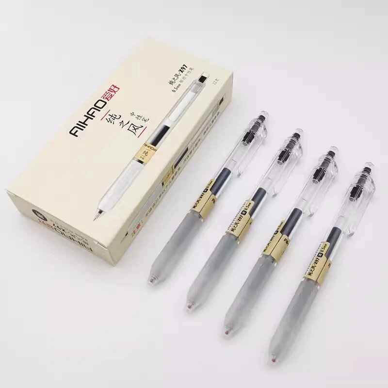 Набор гелевых ручек AIHAO X97 черных и красных 4pcs-black