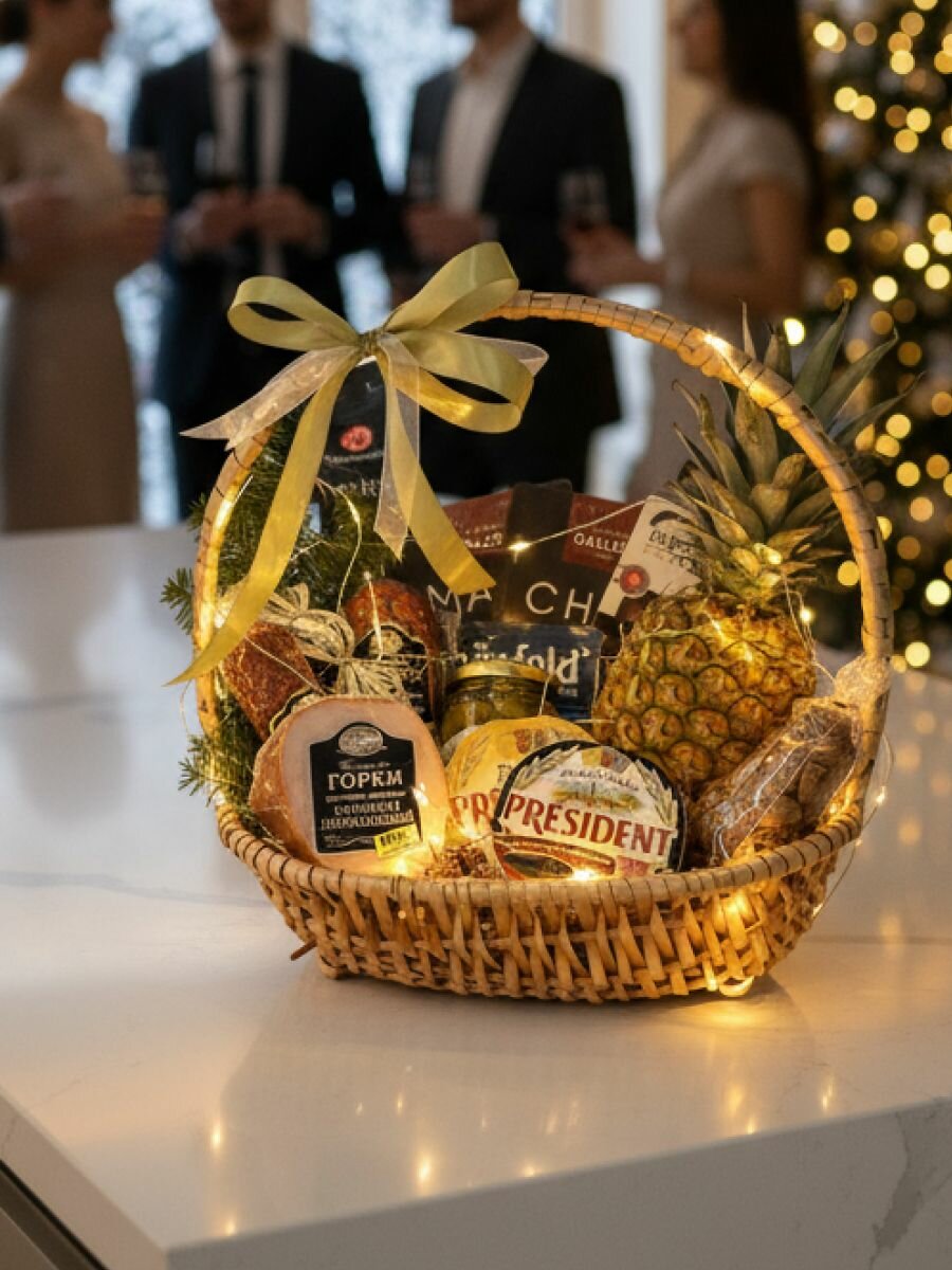 Подарочная корзина с продуктами "Изобилие вкуса"