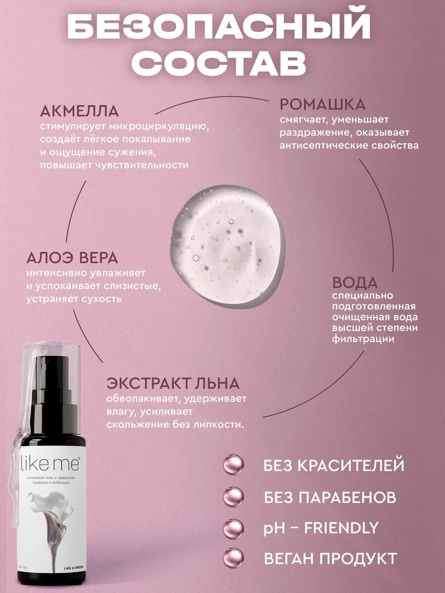 Лубрикант GET ME, с вибрацией и эффектом сужения, 18+, для взрослых — фото 1