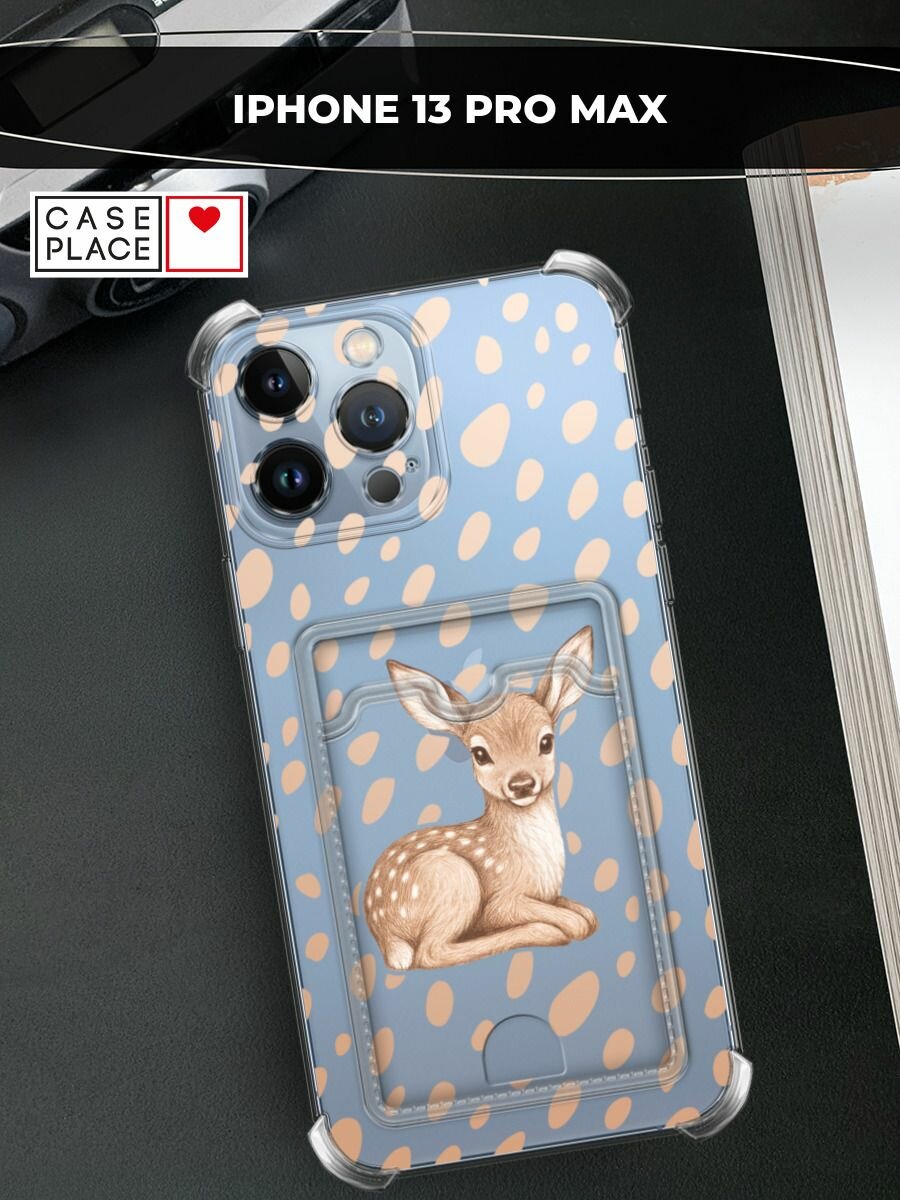 Чехол на Apple iPhone 13 Pro Max (Айфон 13 Про Макс) с картой и принтом Милый Бэмби 2