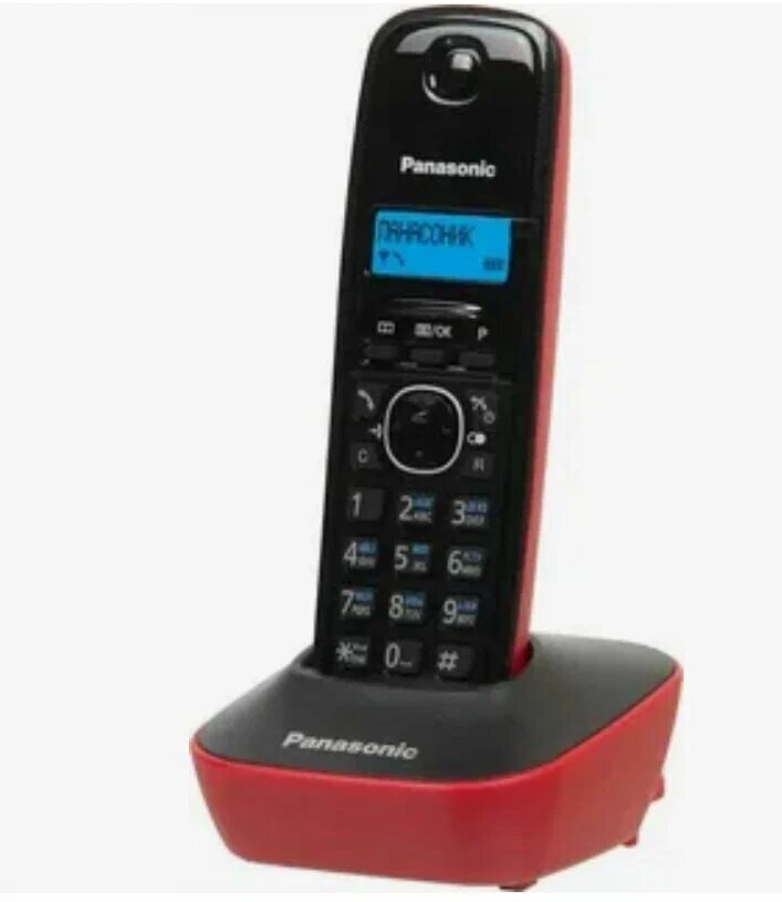 Радиотелефон Panasonic KX-TG1611UA, DECT, Caller ID, Ni-MH аккумулятор, красный