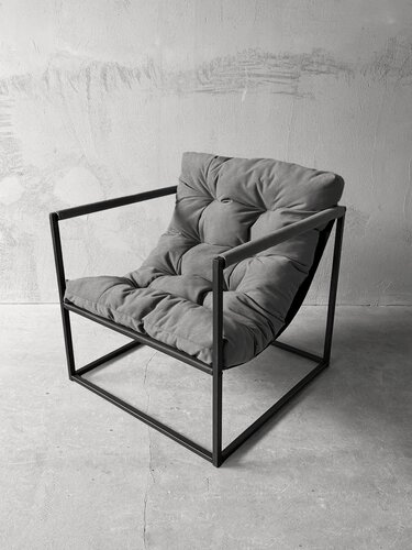 Изображение товара Кресло для отдыха Лофтовик ++ с мягкими подлокотниками, серый велюр