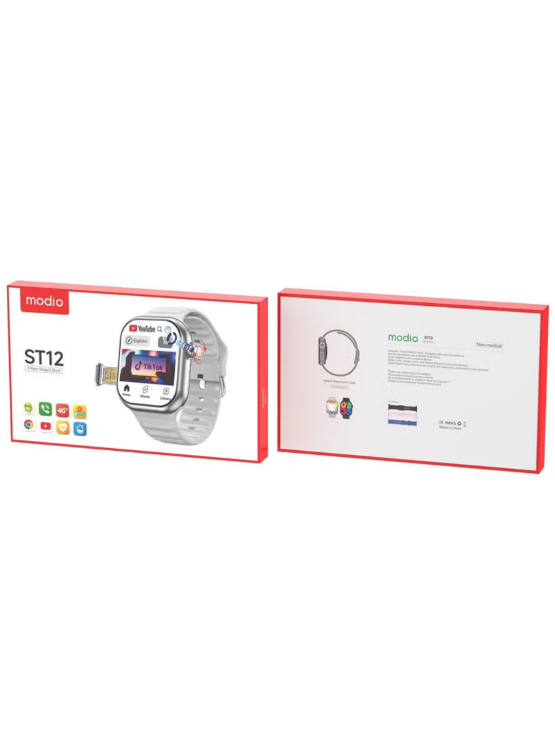 Умные часы Modio ST12 4G — SIM, WhatsApp, Камера, экран 2.2″ — фото 1