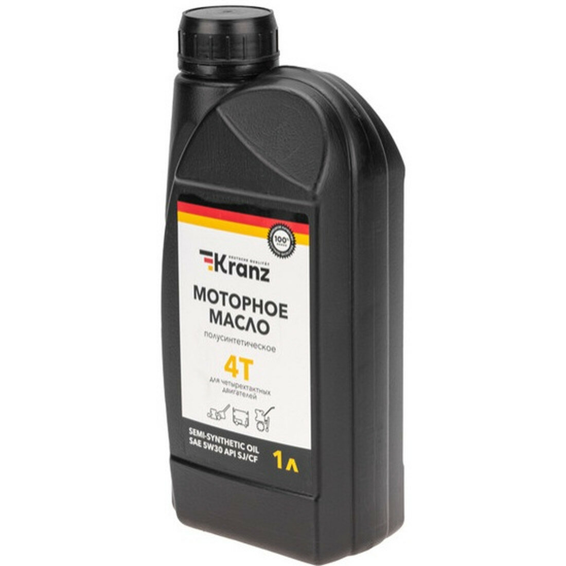 Моторное масло Kranz SAE 5W30 полусинтетическое для 4-хтактных двигателей 1 литр