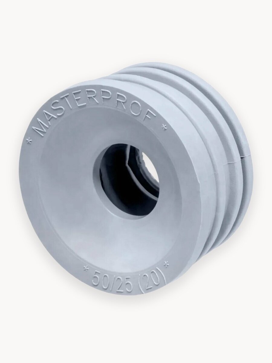 Манжета для сливного шланга стиральной машины и канализации 50 х 25(20) мм, серая, 3 шт.