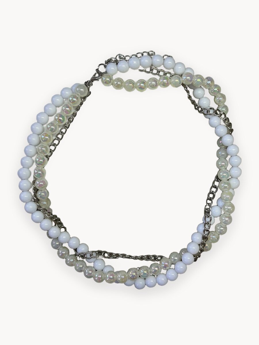 Колье, акрил, эпоксидная смола, бисер