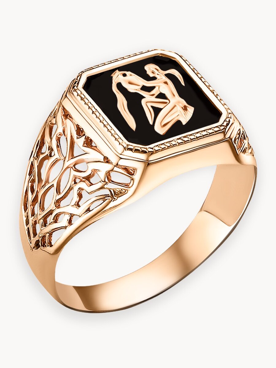 Печатка TEKA, эмаль, размер 20, черный, золотой