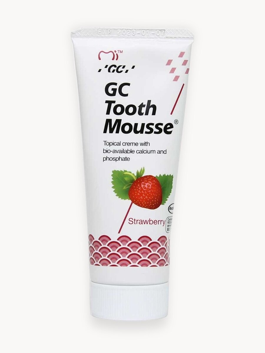 Реминерализирующий зубной гель GC Tooth Mousse Клубника, 35 мл
