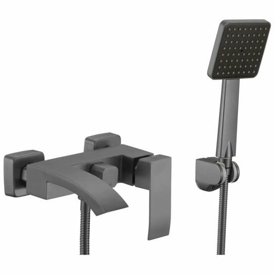 Смеситель для ванны Fmark FS8624Q графит нержавеющая сталь рычажное 192 мм традиционный