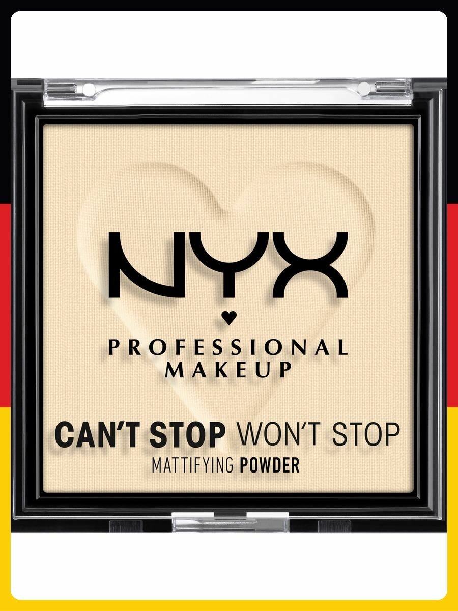 Тональный крем NYX PROFESSIONAL MAKEUP Can't Stop Won't Stop Mattifying Powder, Fair-01, 1 piece.