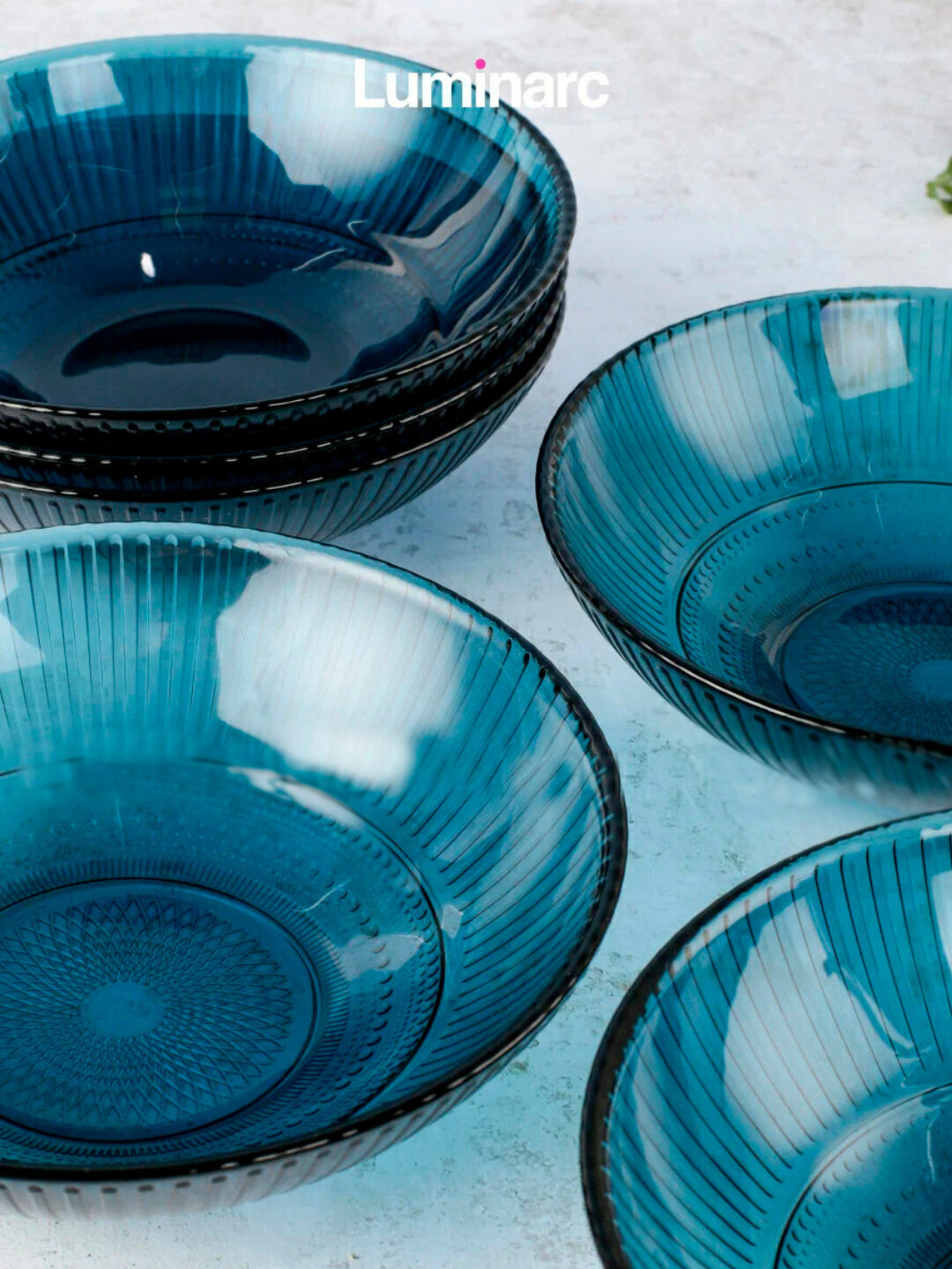 Салатница Luminarc Луиз, 16 см, 400 мл, набор 2 штуки, синие — фото 1