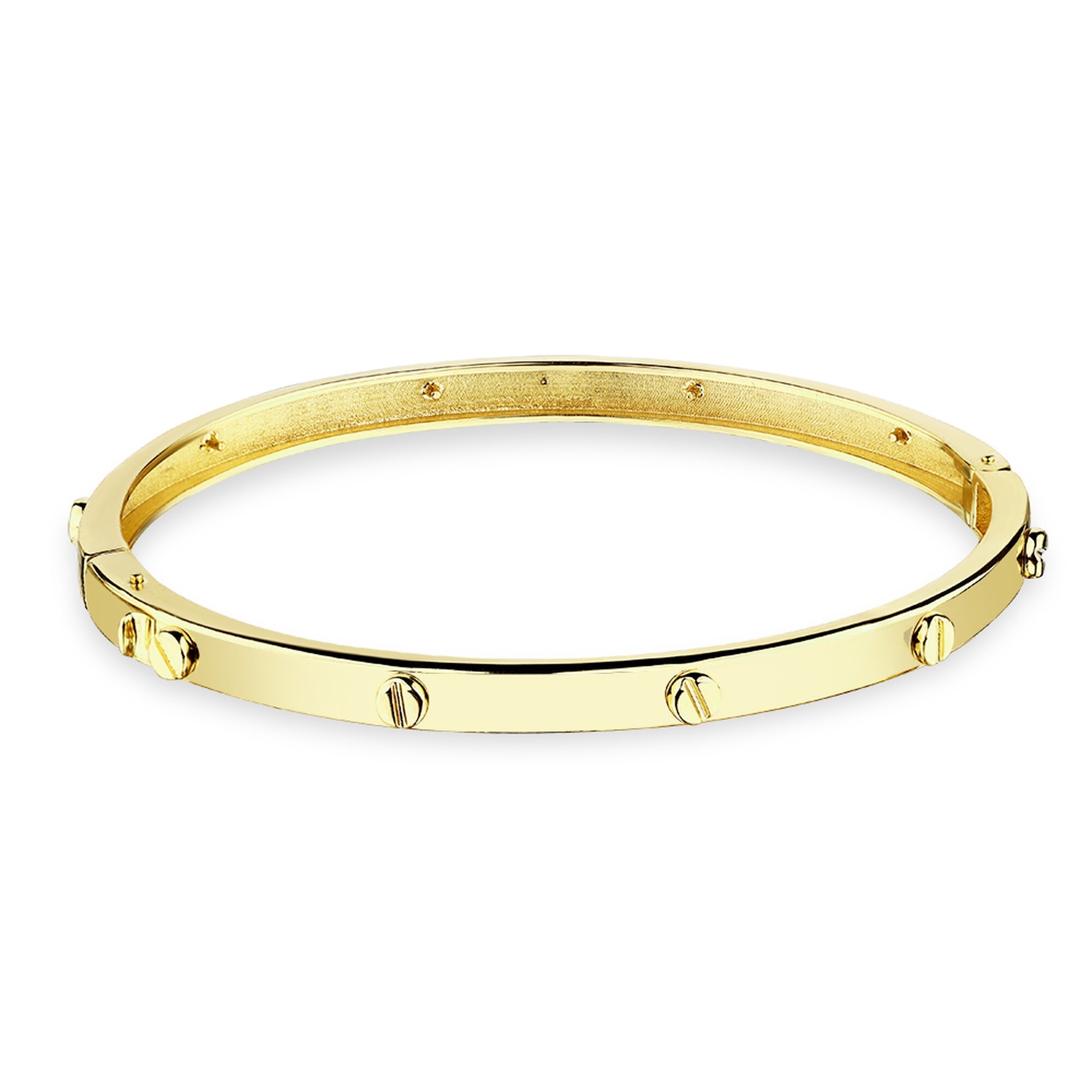 Жесткий браслет Diamant online, желтое золото, 585 проба