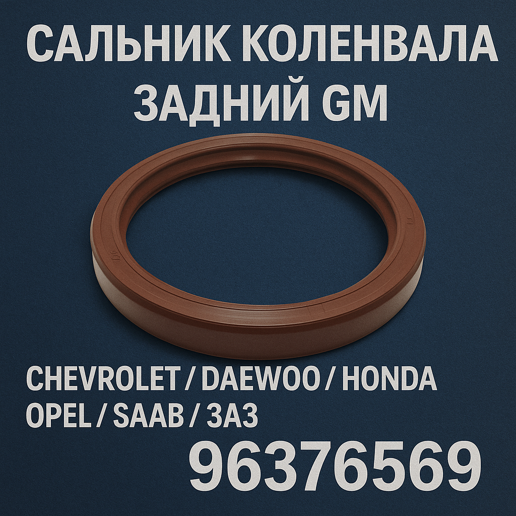 Сальник коленвала задний GM 96376569 / Chevrolet/Чевролет/Daewoo/Даевоо/Honda/Хонда/Opel/Опел/Saab/ЗАЗ,