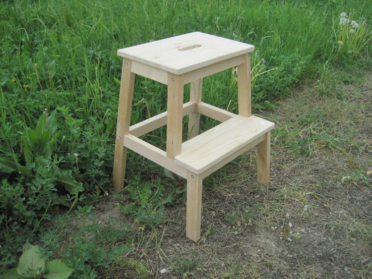 Табурет стремянка 50х42х39 см из массива дерева аналог Икеа - Россия.