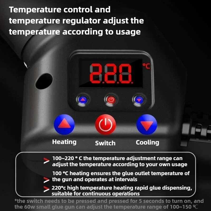 Изображение XMSJ Цифровой пистолет для горячего клея 300 Вт / 800 Вт 11 мм