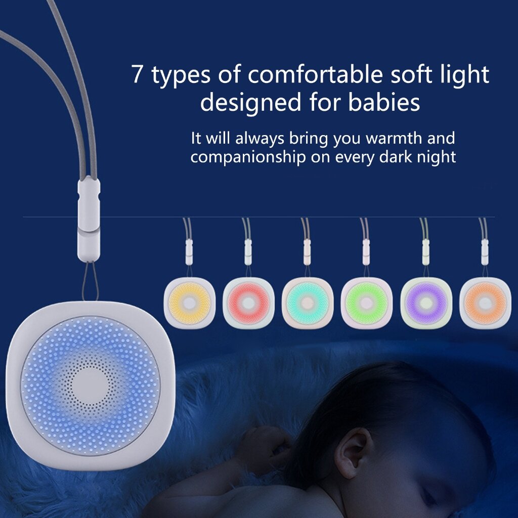 Изображение Portable Baby White Noise Machine Rechargeable Mood Soother with 7 Color Light for Nursery and Travel Sleep Aid