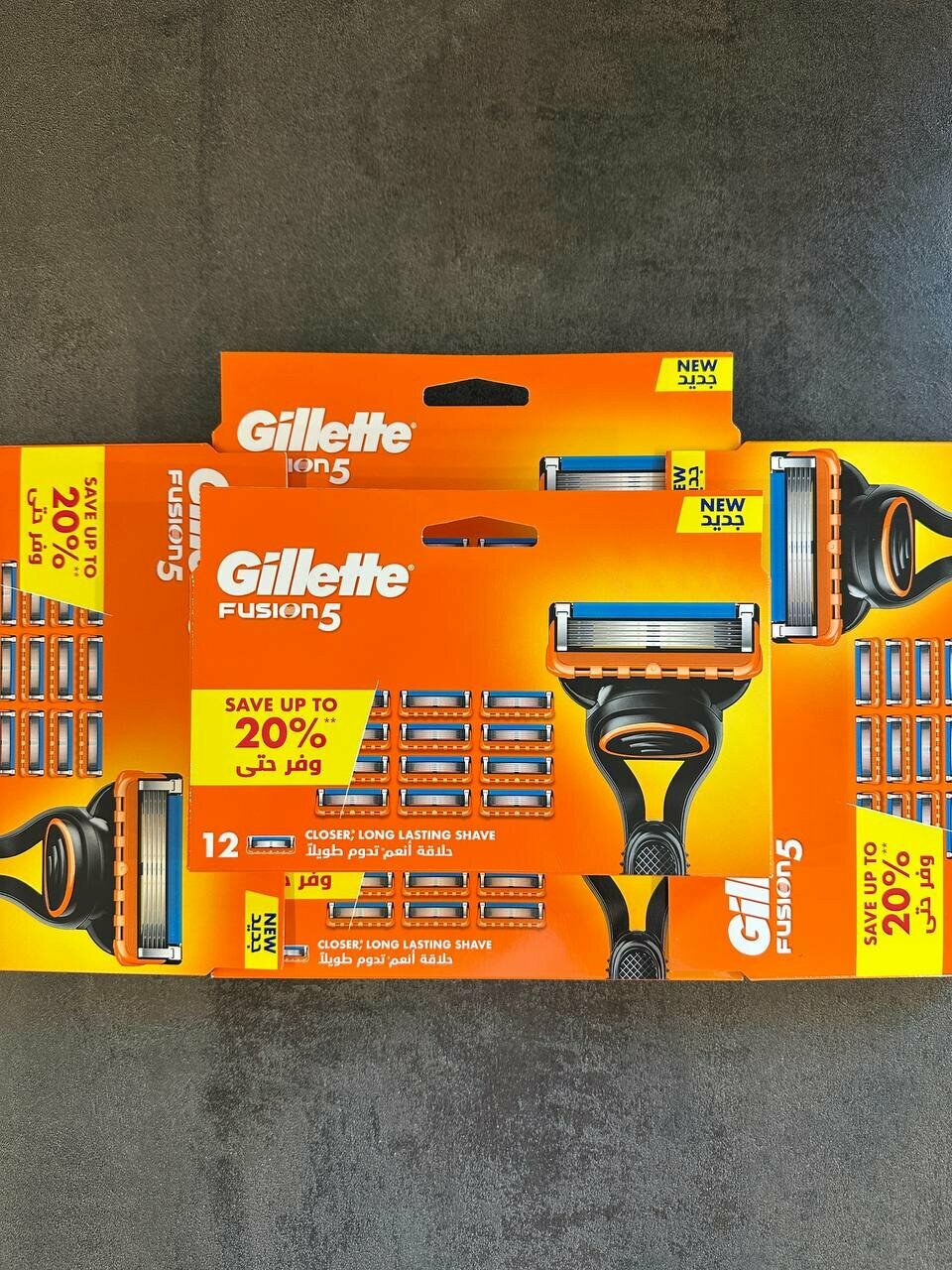 GILLETTE Fusion 5 Сменные кассеты для бритья с 5 лезвиями, мужские, 12 шт — фото 1