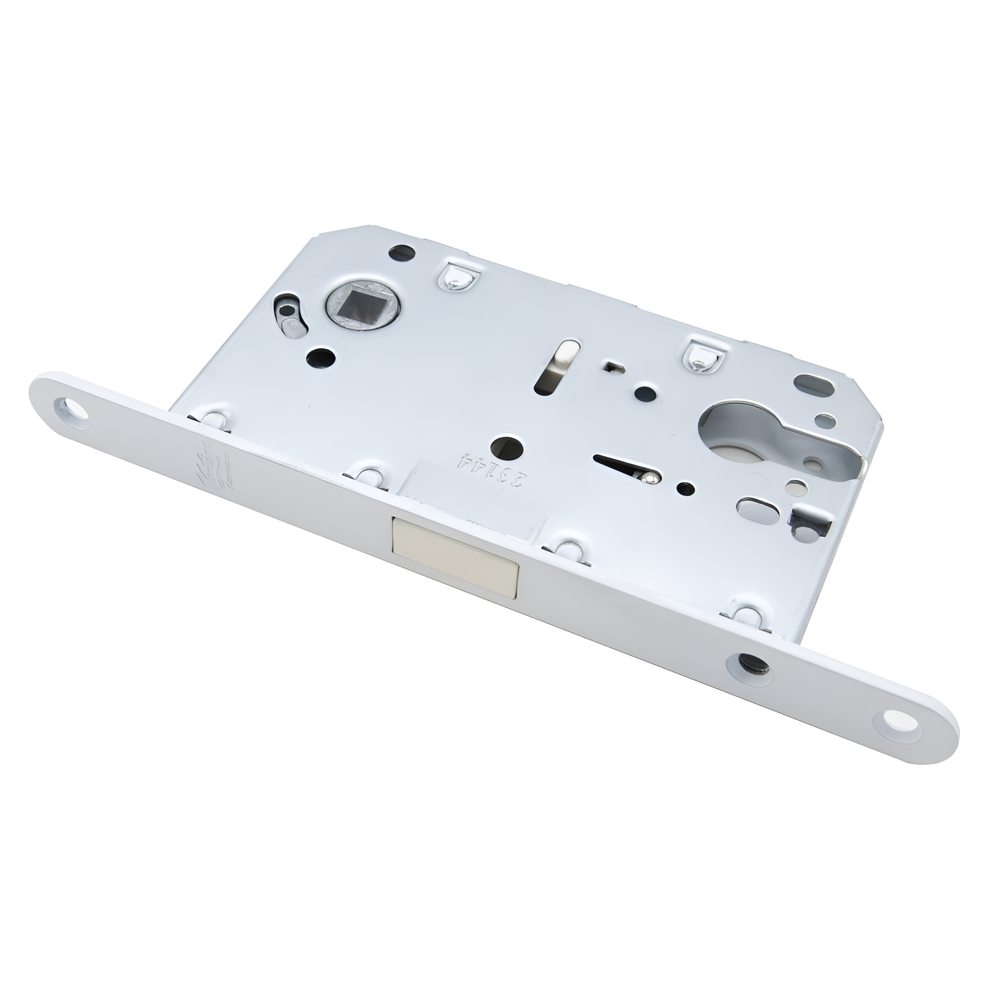 Замок под цилиндр врезной межкомнатный Vantage MC85WH с магнитным язычком межосевое расстояние 85 мм белый