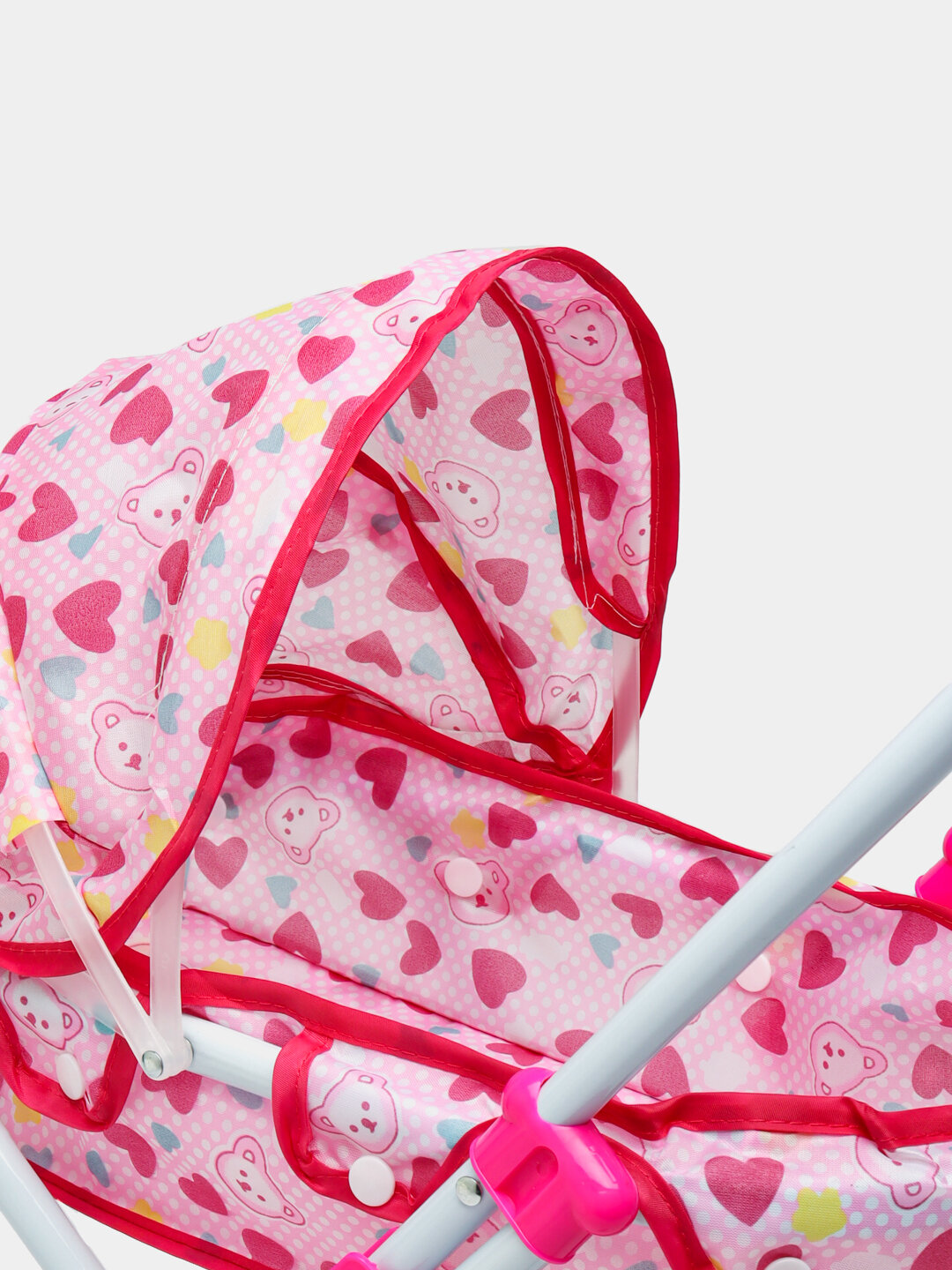 Коляска для кукол, складная люлька для девочек, металлическая — фото 1