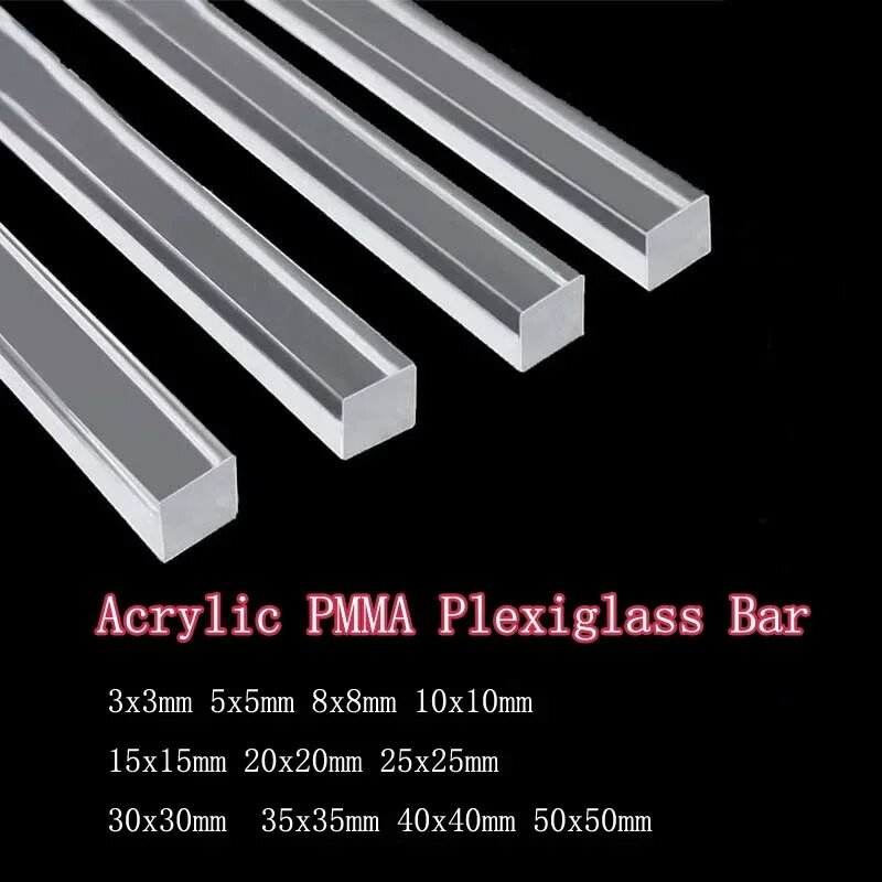 Акриловый квадратный стержень 3x3-15x15 мм 3x3mm 200mm-Length