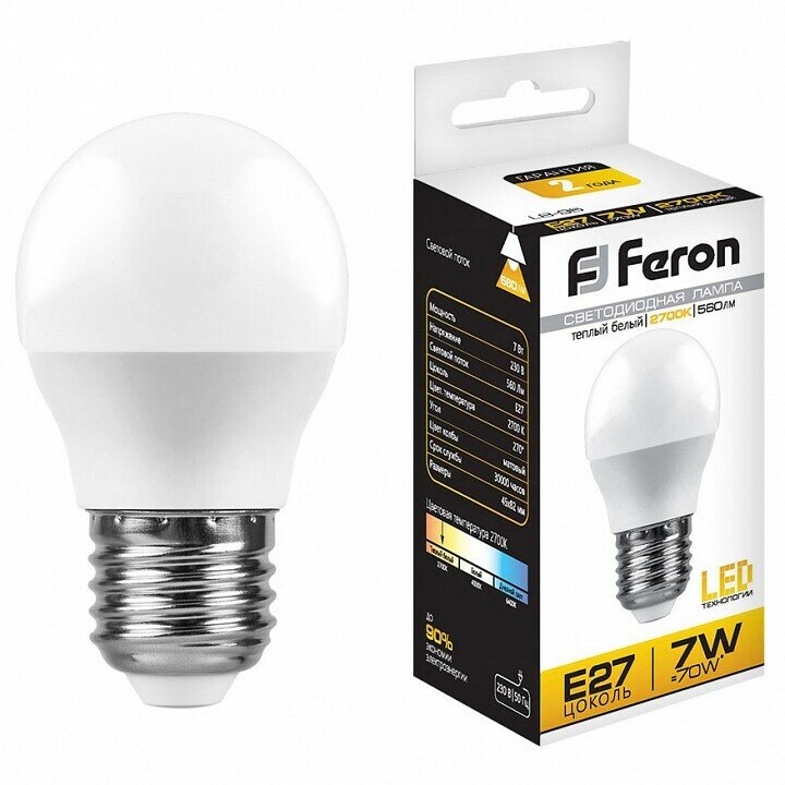 Лампа светодиодная Feron LB-95 E27 7Вт 6400K 25483, FE_25483, Feron, 25483 , LB-95