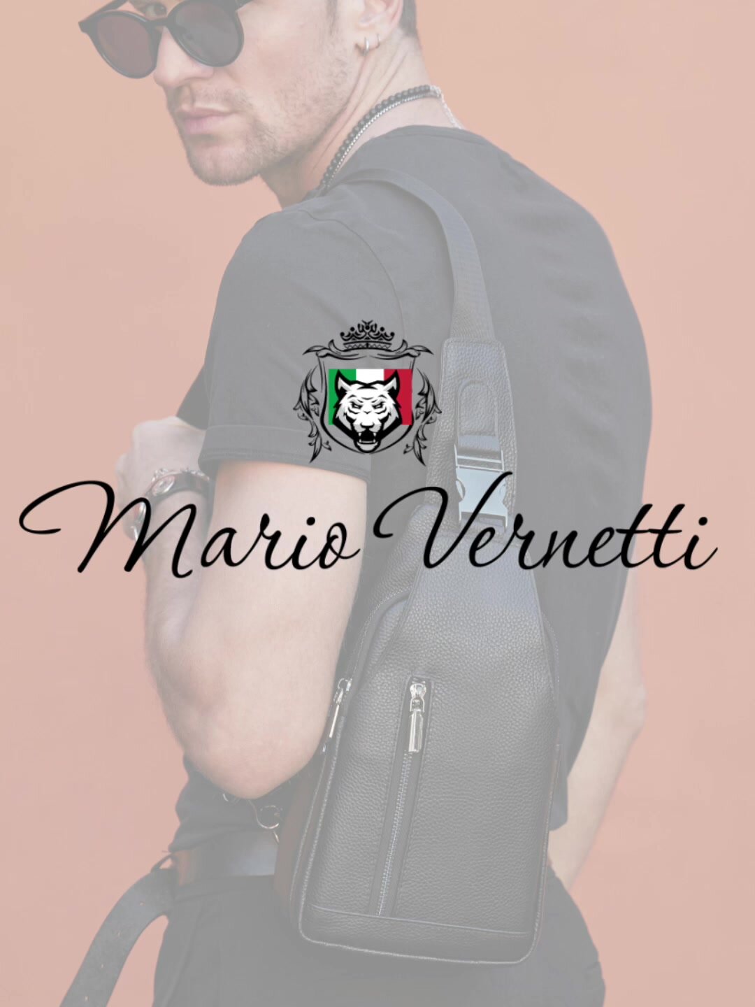 Сумка слинг Mario Vernetti, фактура матовая, зернистая, черный — фото 1